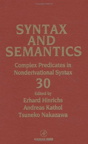 Cover for Complex predicates in nonderivational syntax