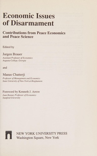 Cover for Economic issues of disarmament