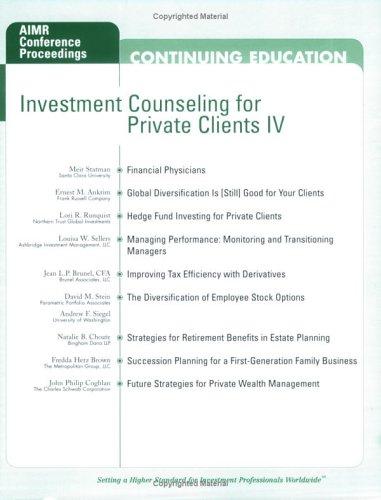 Cover for Investment Counseling for Private Clients IV