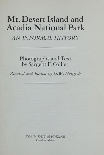 Cover for Mt. Desert Island and Acadia National Park