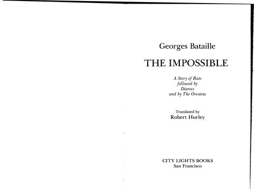 Cover for The impossible