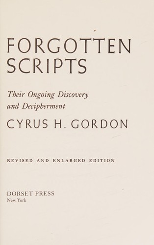 Cover for their ongoing discovery and decipherment