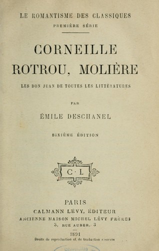 Cover for Corneille, Rotrou, Molière
