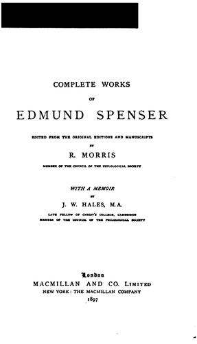 Cover for The complete works of Edmund Spenser.
