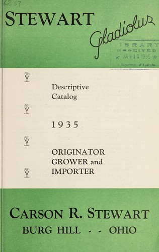 Cover for Stewart gladiolus descriptive catalog, 1935