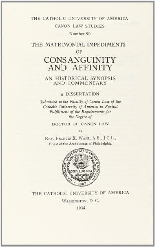 Cover for The Matrimonial Impediment of Consanguinity and Affinity
