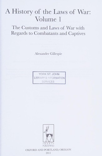 Cover for A history of the laws of war