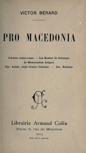 Cover for Pro Macedonia
