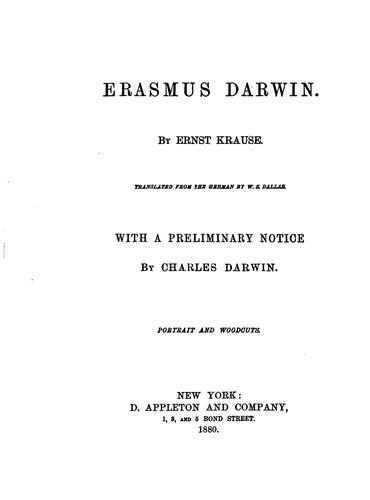 Cover for Erasmus Darwin
