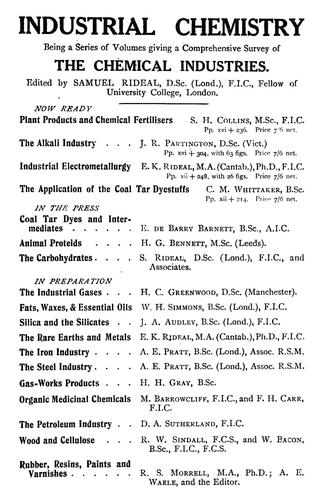 Cover for The alkali industry