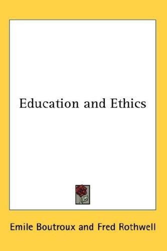 Cover for Education and Ethics