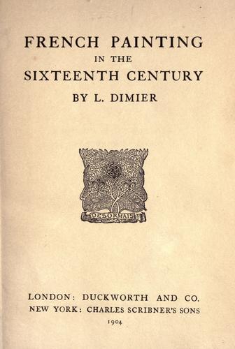Cover for French painting in the sixteenth century.