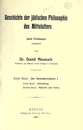 Cover for Geschichte der jüdischen Philosophie des Mittelalters