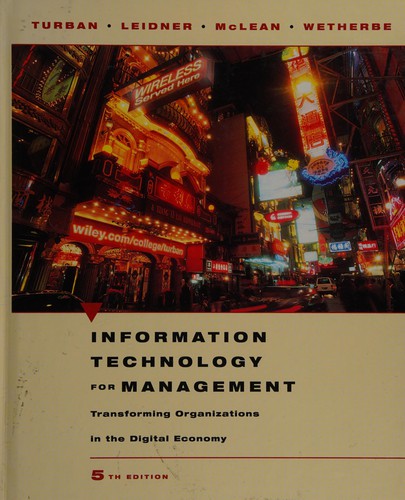 Cover for Information technology for management