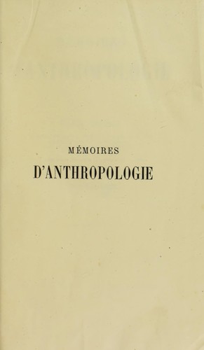 Cover for M©♭moires d'anthropologie