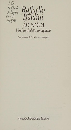Cover for Ad nòta