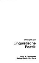Cover for Linguistische Poetik