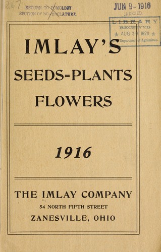 Cover for Imlay's seeds-plants, flowers