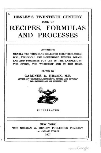 Cover for Henley's twentieth century book of recipes, formulas and processes