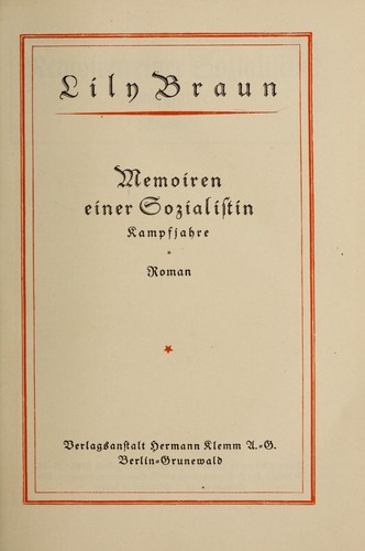 Cover for Memoiren einer Sozialistin