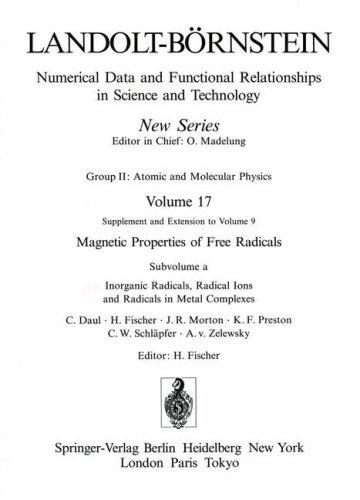 Cover for Inorganic Radicals, Radical Ions and Radicals in Metal Complexes / Anorganische Radikale, Radikalionen und Radikale in Metallkomplexen (Numerical Data ... Relationships in Science & Technology)