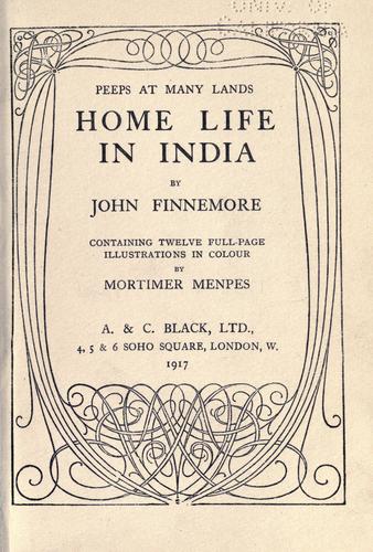 Cover for Home life in India