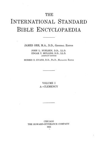 Cover for The International standard Bible encyclopedia