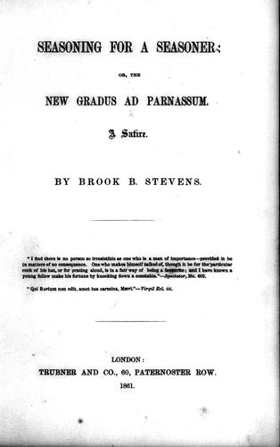 Cover for Seasoning for a seasoner, or, The new gradus ad Parnassum
