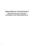 Cover for Verbalisierung und Sinngehalt