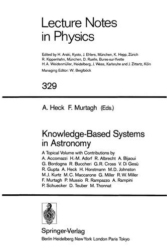 Cover for Knowledge-based systems in astronomy