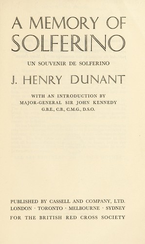 Cover for A memory of Solferino