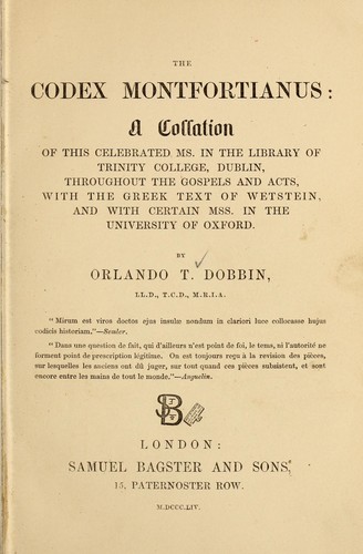 Cover for The codex montfortianus