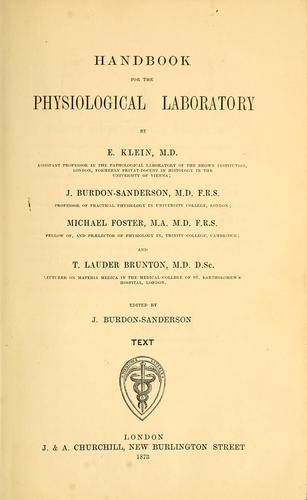 Cover for Handbook for the physiological laboratory