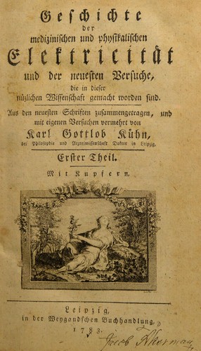 Cover for Geschichte der medizinischen und physikalischen Elektricit©Þt