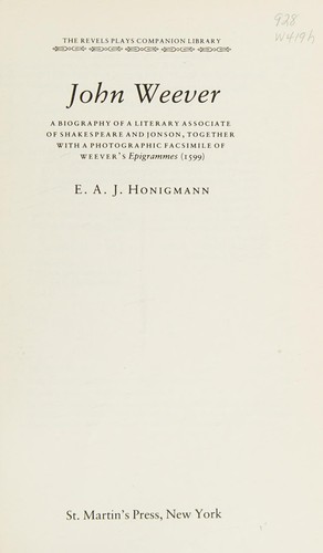 Cover for John Weever