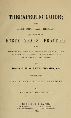 Cover for Therapeutic guide