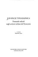 Cover for Sub specie typographica
