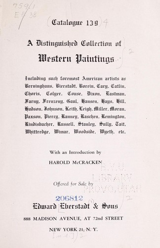 Cover for A distinguished collection of Western paintings
