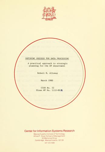 Cover for Defining success for data processing