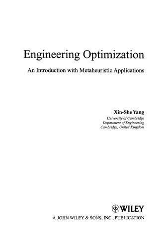 Cover for Engineering optimization