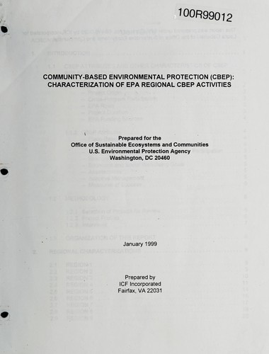 Cover for Community-based environmental protection(CBEP)