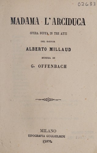 Cover for Madama l'Arciduca