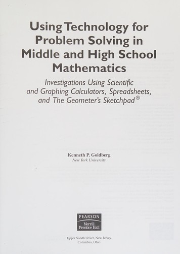 Cover for Using technology for problem solving in middle and high school mathematics