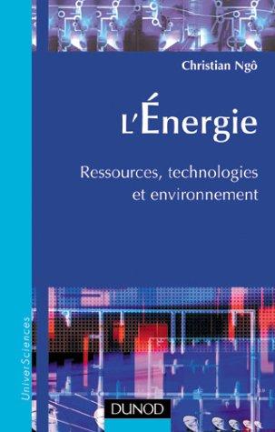Cover for L'energie ressources technologies et environnement