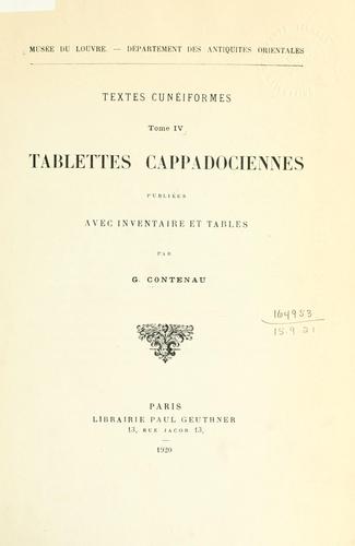 Cover for Tablettes Cappadociennes