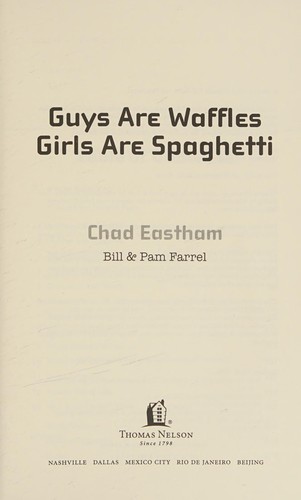 Cover for Guys are waffles, girls are spaghetti