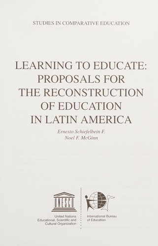 Cover for Learning to educate
