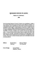Cover for Research issues in aging