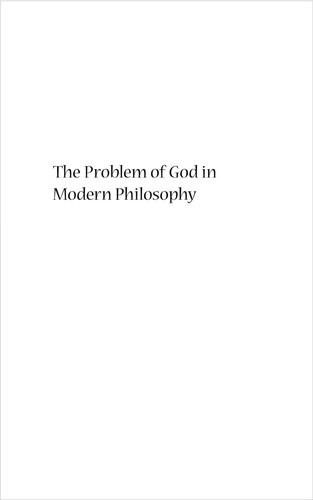 Cover for The problem of God in modern philosophy