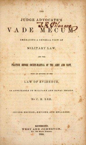 Cover for The judge advocate's vade mecum